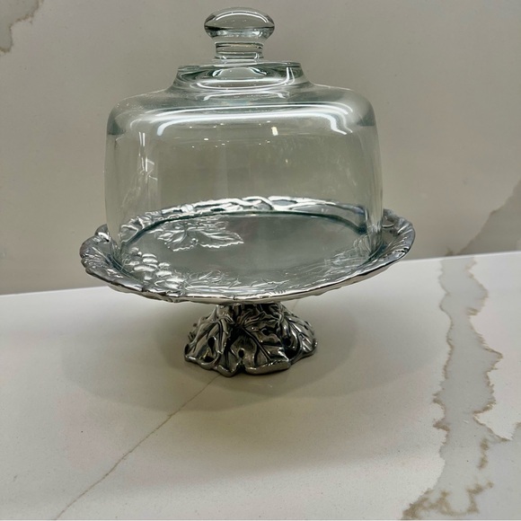 Arthur Court Pedestal Aluminum Cheese/Dessert/Treat/Cookie Stand - Picture 4 of 12